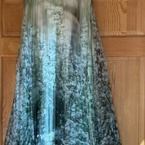 NWT Maeve Anthropologie Crisp pleated Botanical Greenery Midi Skirt size 4